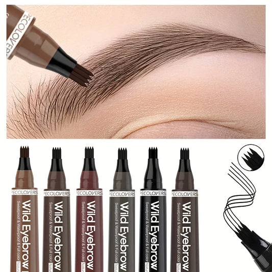 6-Color Eyebrow Pen – Waterproof Tattoo Liquid Pencil
