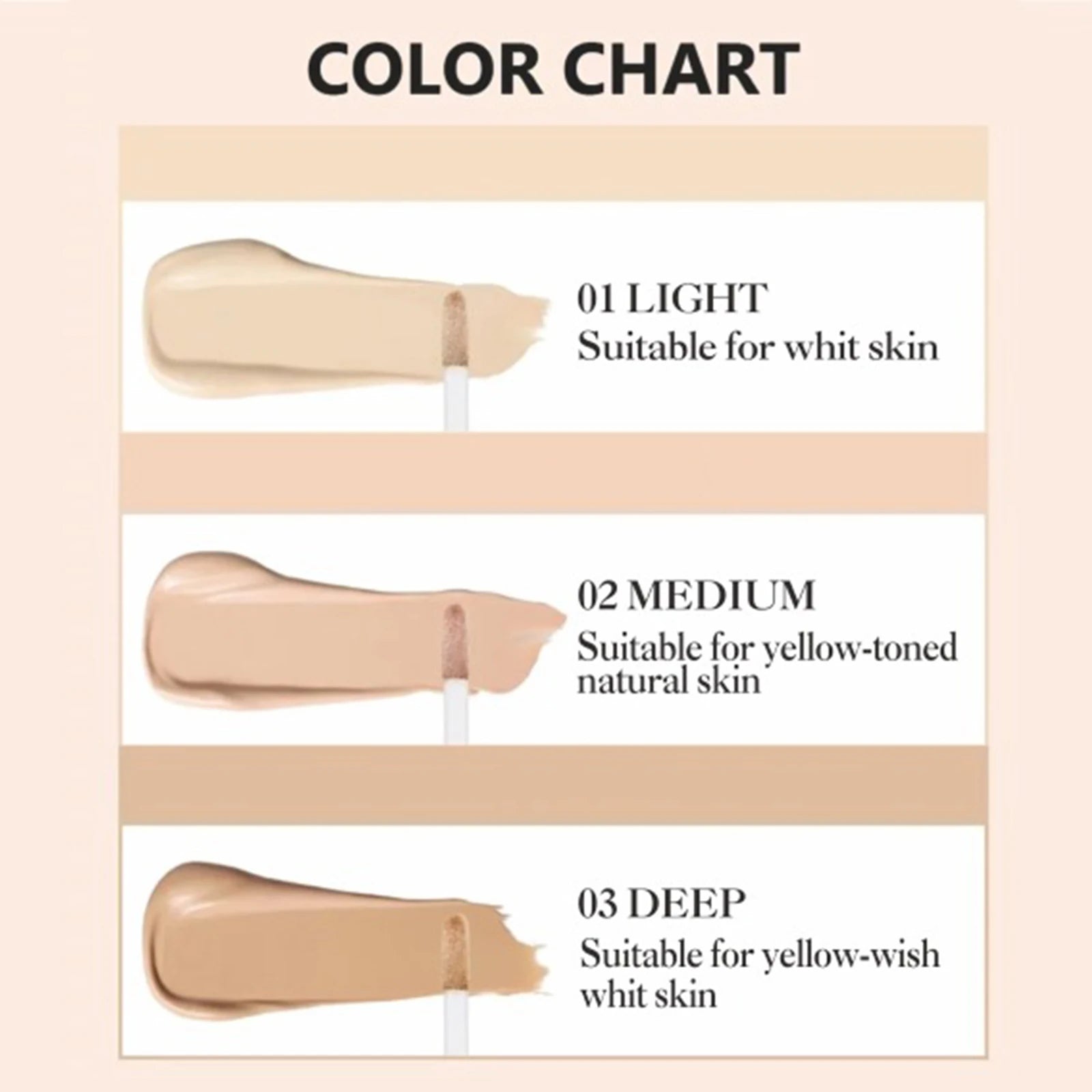 3-Color Liquid Concealer – Full Coverage, Waterproof & Matte