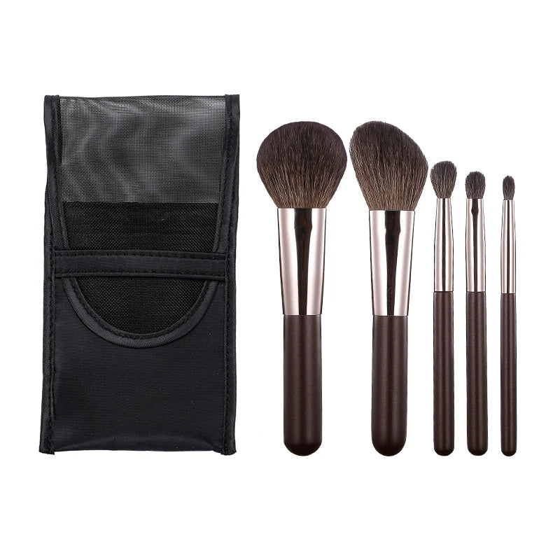 5-Piece Mini Makeup Brush Set – Soft, Portable & Travel-Friendly