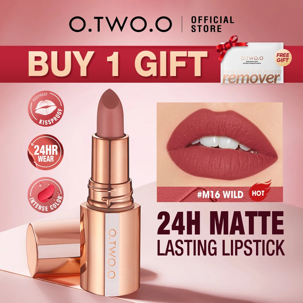 O.TWO.O Matte Lipstick –  Smudge-Free Tint