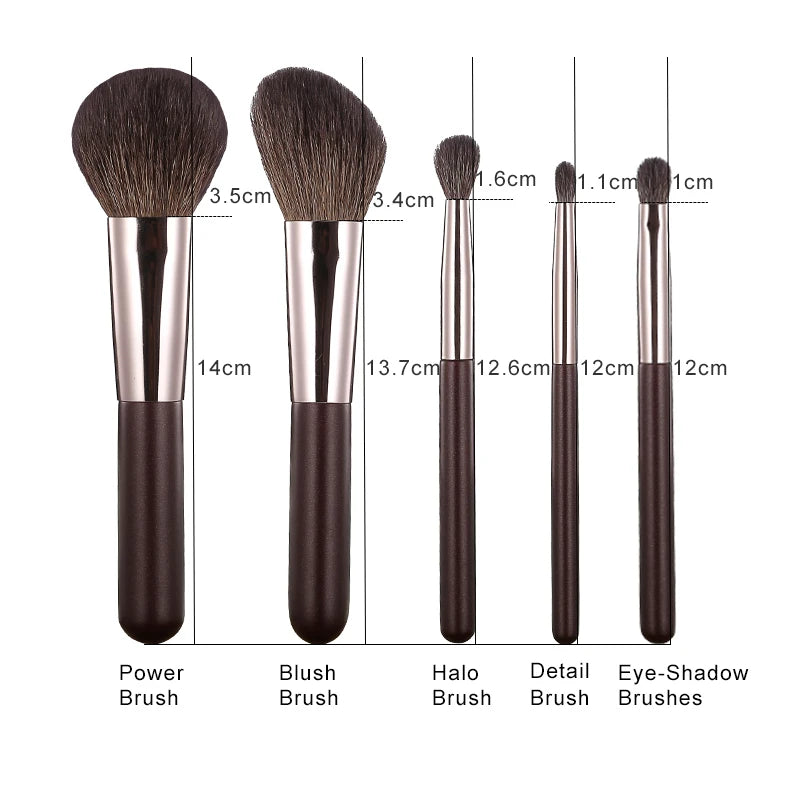 5-Piece Mini Makeup Brush Set – Soft, Portable & Travel-Friendly