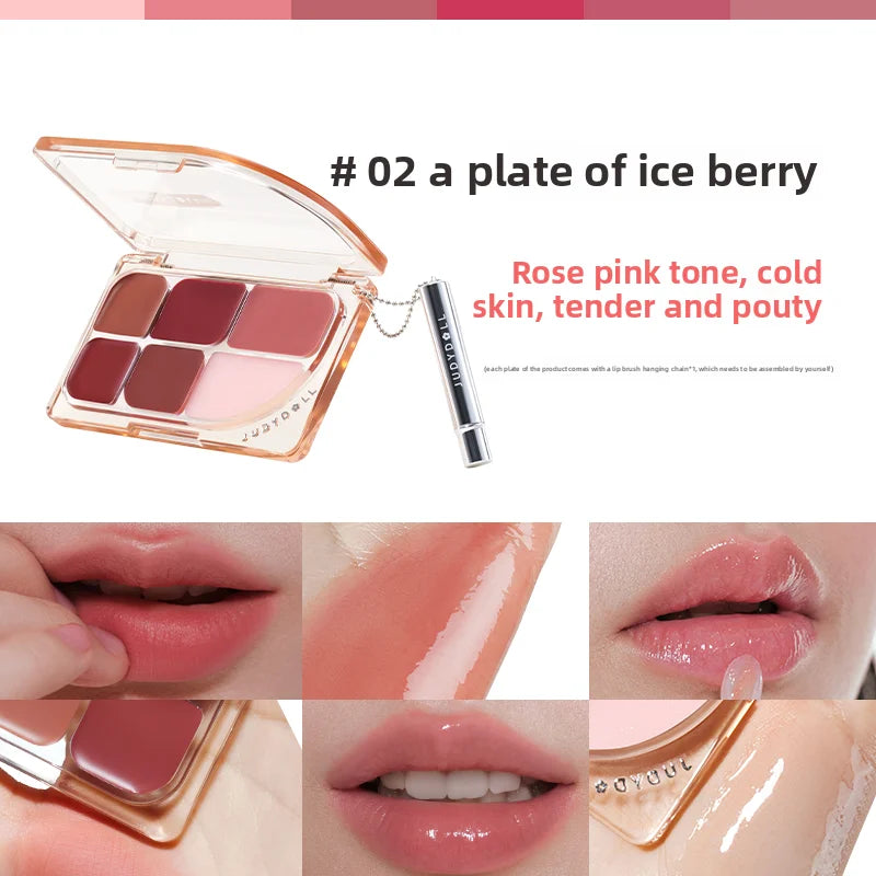 Judydoll 6-Color Lipstick Palette – Matte & Gloss
