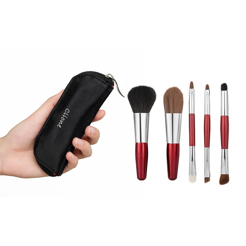 5-Piece Mini Makeup Brush Set – Soft, Portable & Travel-Friendly
