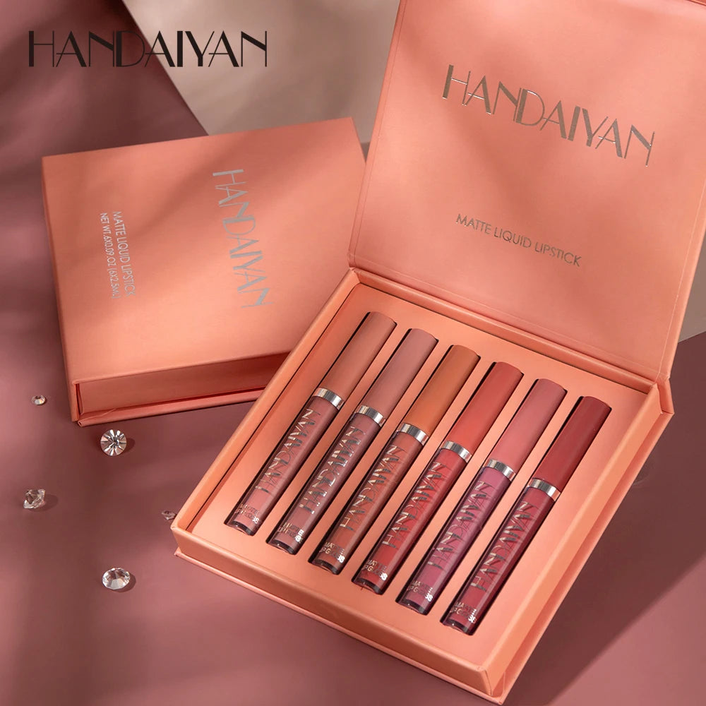 Handaiyan 6-Piece Matte Liquid Lipstick Set – Gift Box