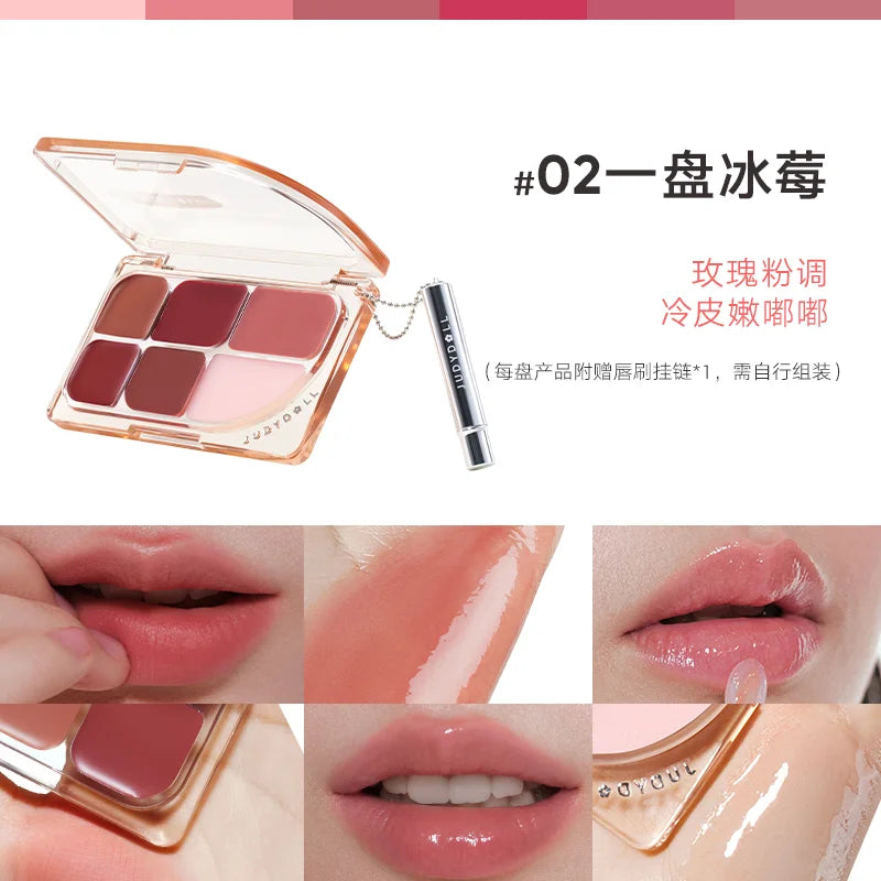 Judydoll 6-Color Lipstick Palette – Matte & Gloss